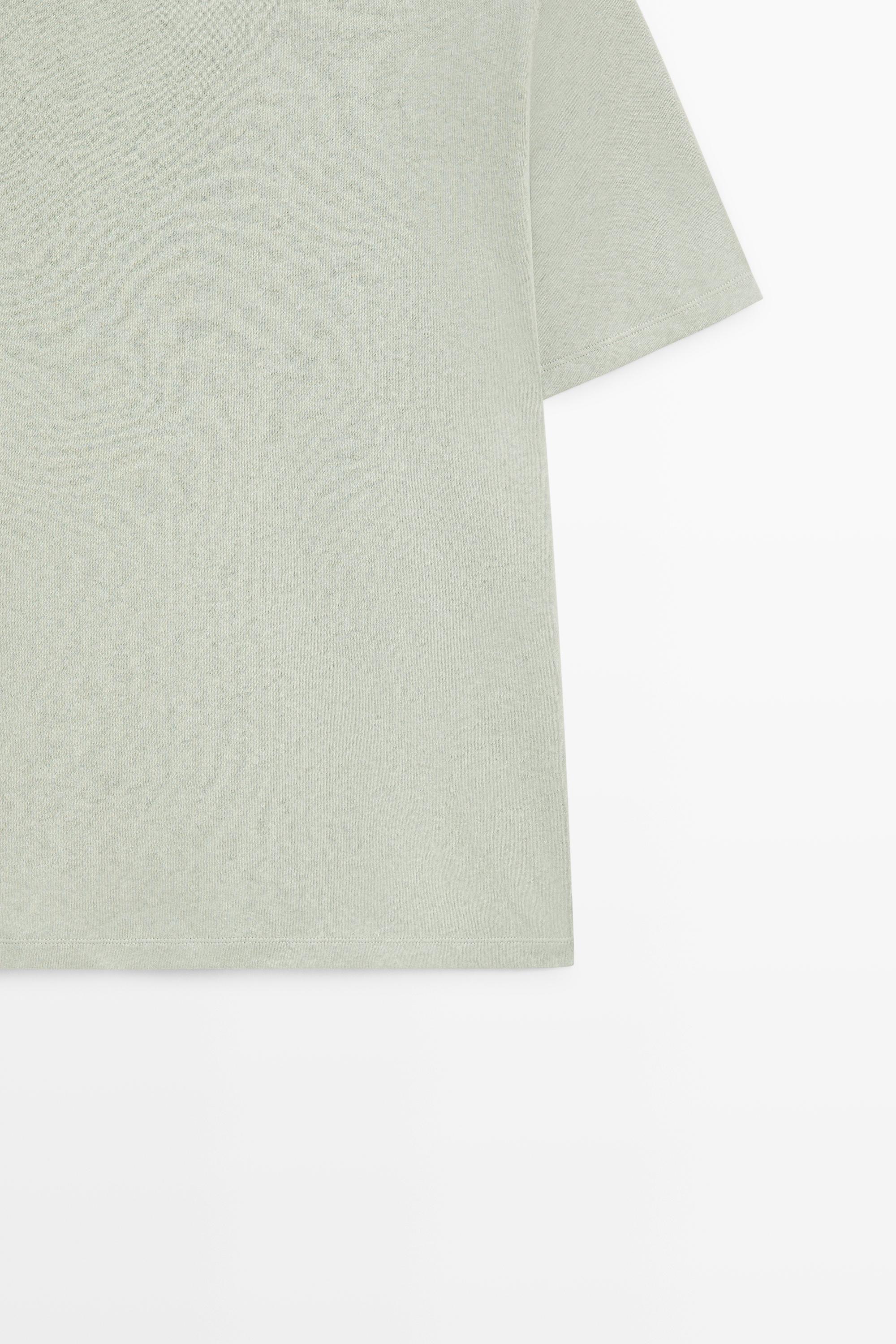 T-shirt à manches courtes en lin et coton